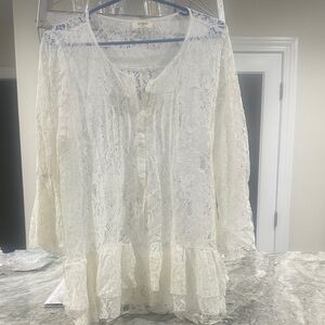 Umgee Lace Blouse - Cream Med
